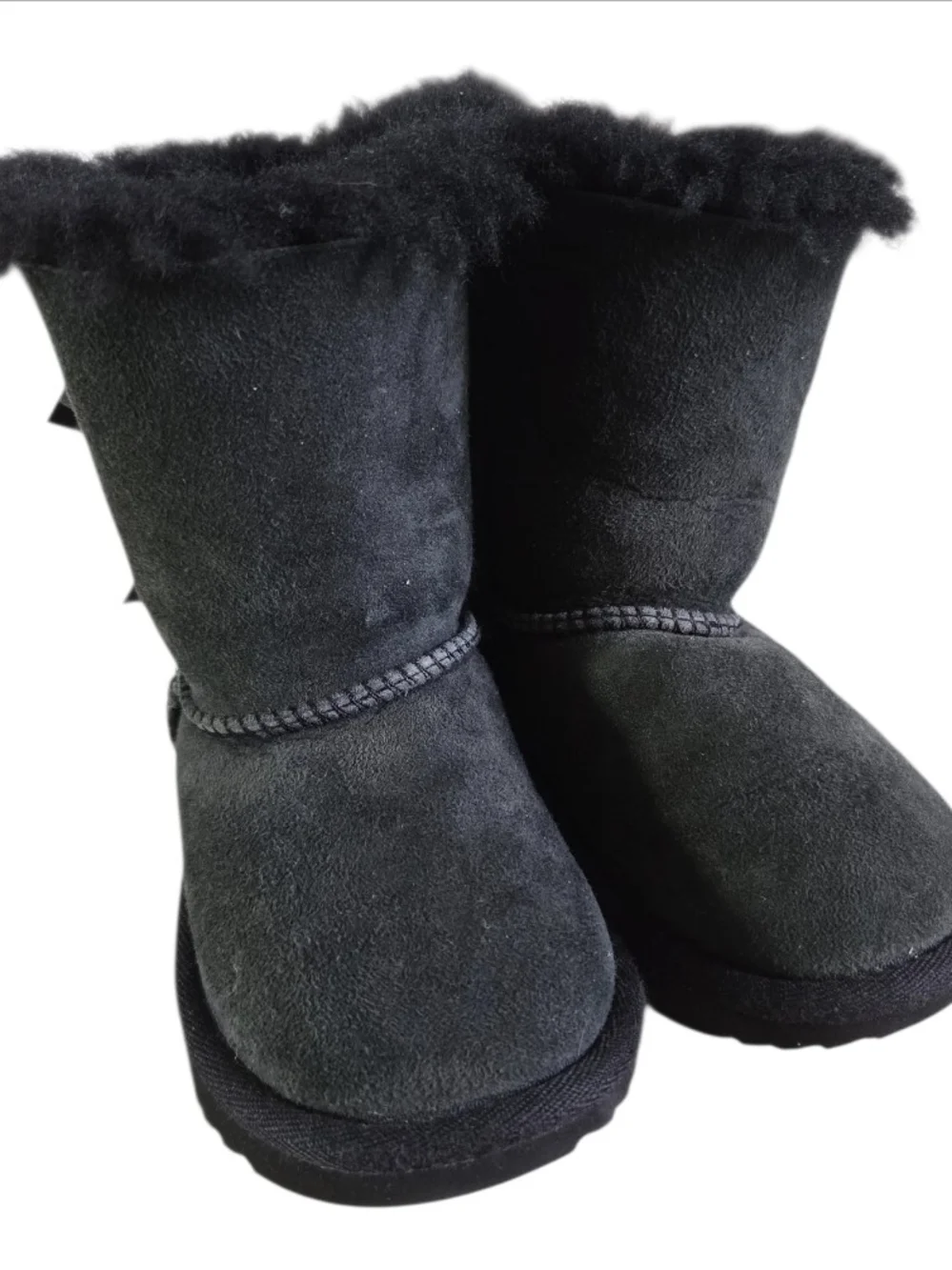 Ugg Bailey Bow II Toddler Girls Black Lace Up Booties, Size US 7